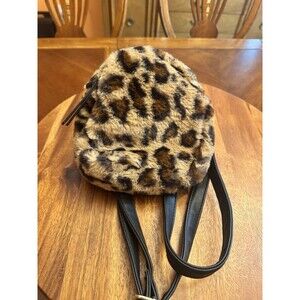 Wild Fable Mini Leopard Backpack Y2k Gold tone with Black Adjustable Straps
